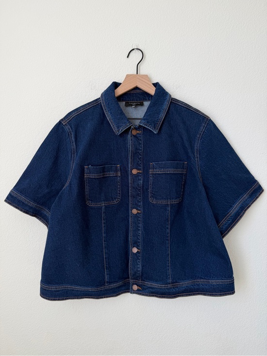 Talbots Jackets & Blazers - Talbots Indigo Short-Sleeve Denim Jacket Plus 2X